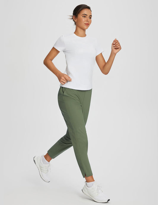 Lightweight Stretch Travel Ankle Pants with Zipper Pockets