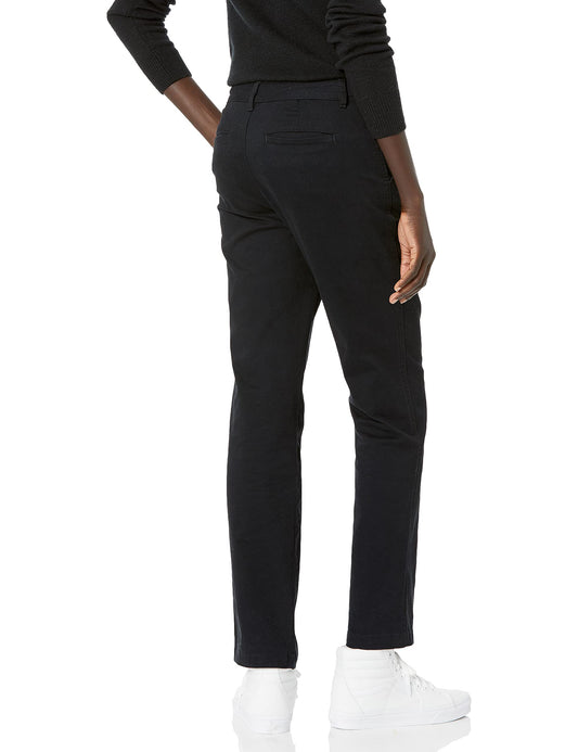 Mid-Rise Slim Straight Stretch Twill Chino Pants