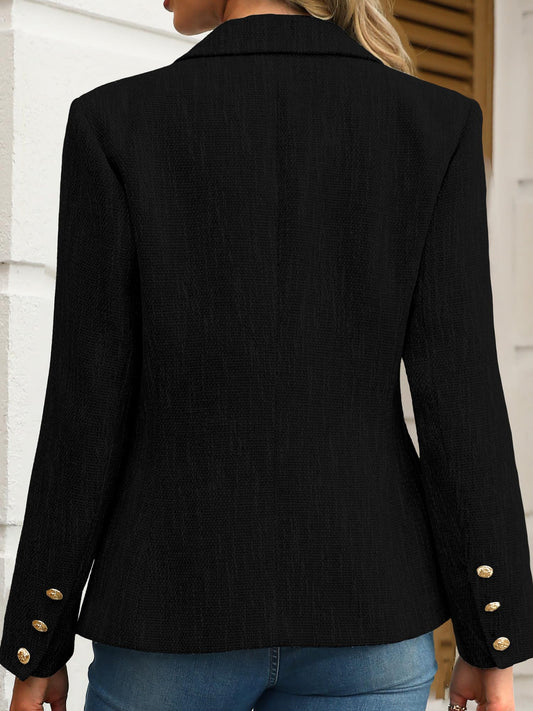 Women's Tweed Double-Breasted Blazer Jacket