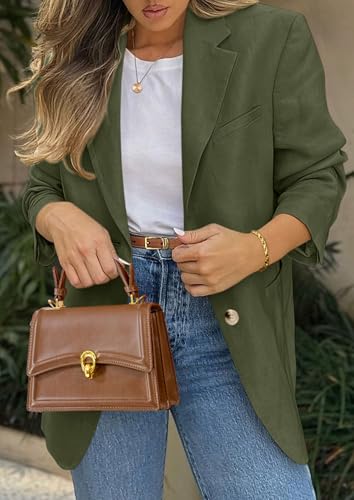 Women's Long Sleeve Lapel Open Front Blazer Jacket