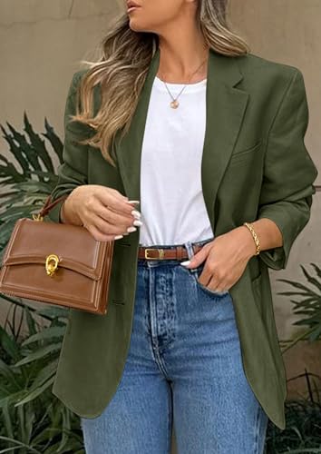 Women's Long Sleeve Lapel Open Front Blazer Jacket