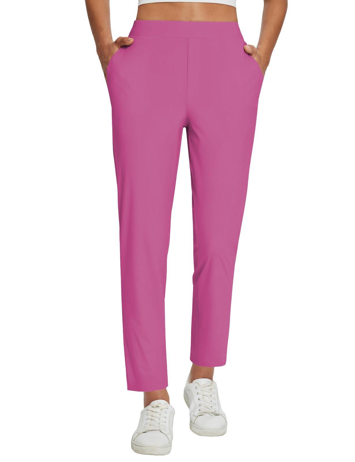 Lightweight Stretch Travel Ankle Pants with Zipper Pockets