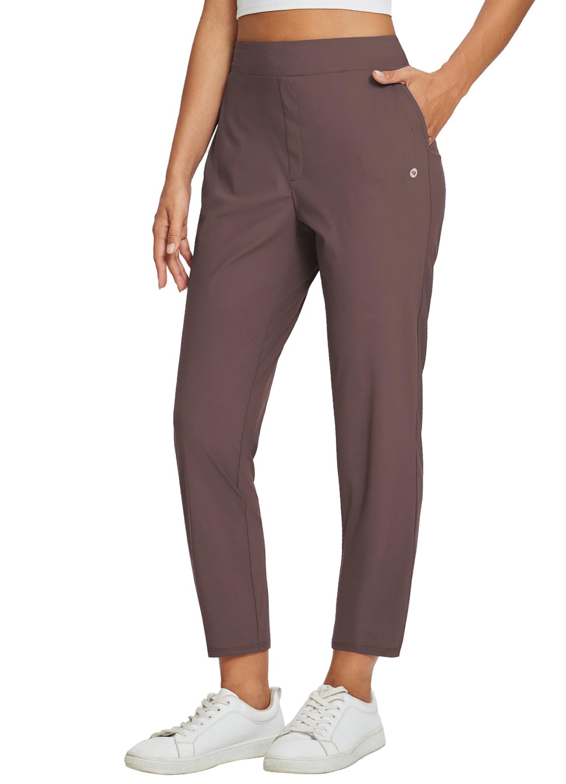 Lightweight Stretch Travel Ankle Pants with Zipper Pockets