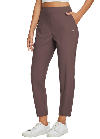 Lightweight Stretch Travel Ankle Pants with Zipper Pockets
