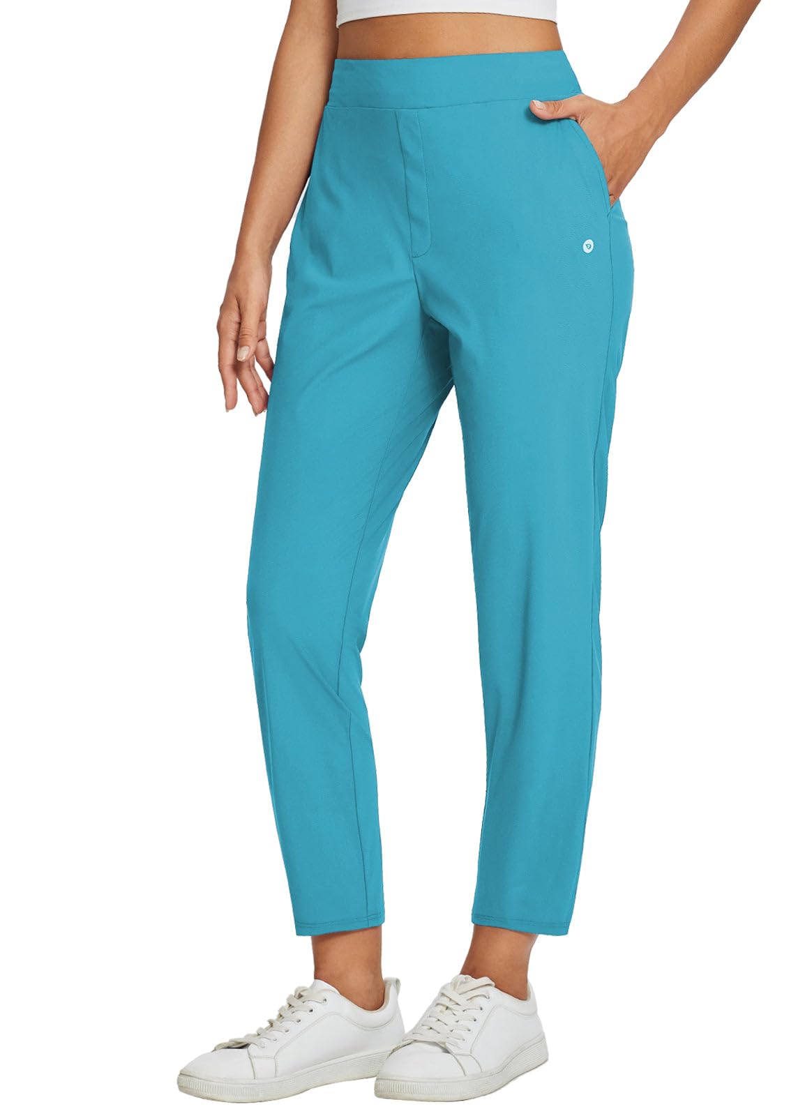 Lightweight Stretch Travel Ankle Pants with Zipper Pockets