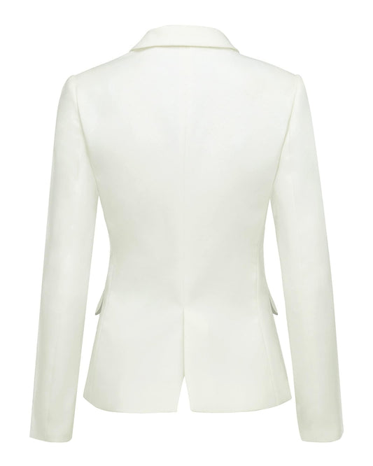 Women's Notched Lapel Button Work Blazer Jacket