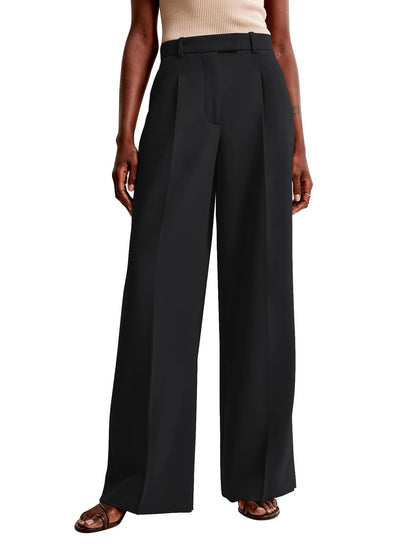 High-Waisted Wide Leg Business Casual Pants with Pockets