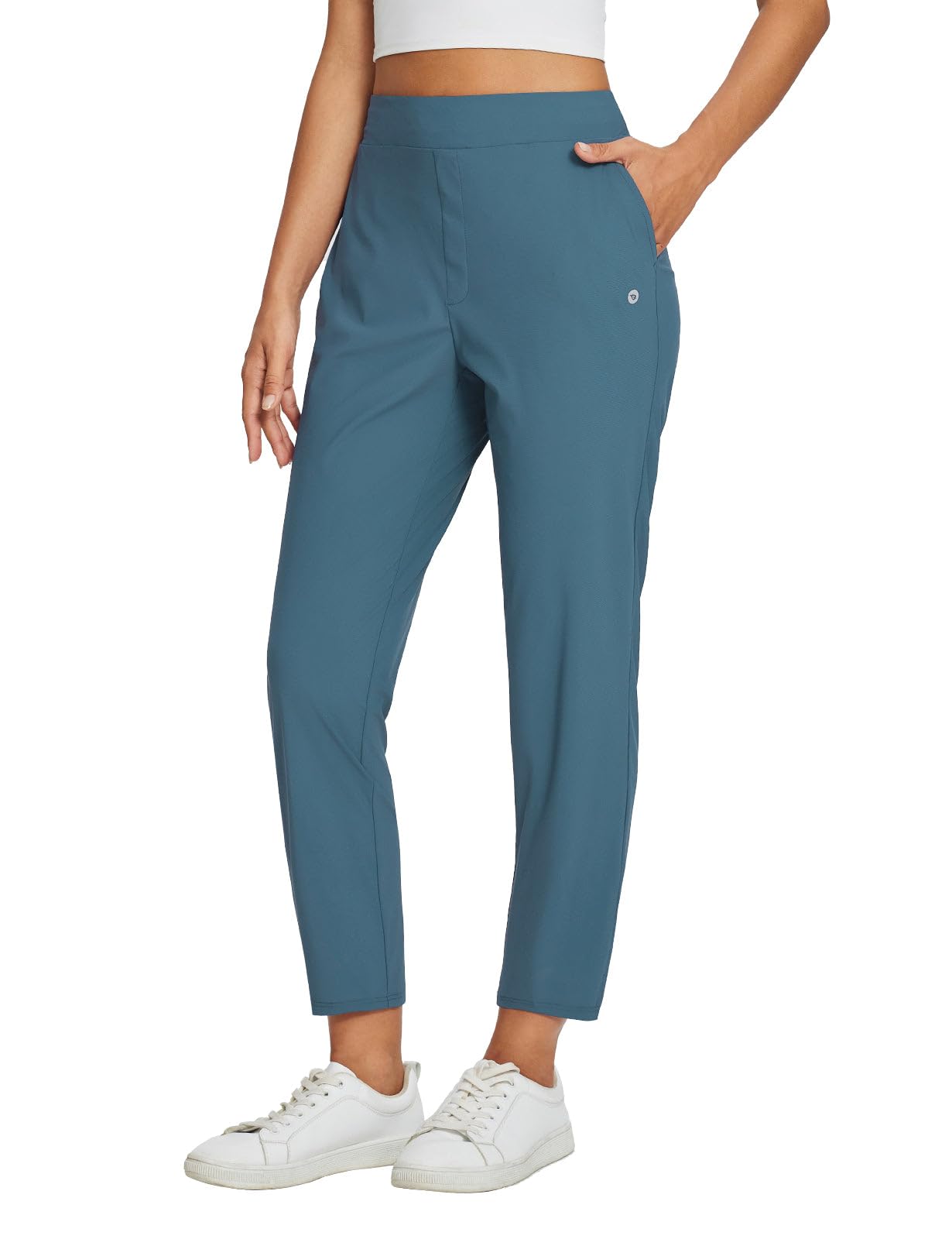 Lightweight Stretch Travel Ankle Pants with Zipper Pockets