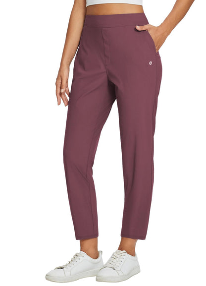 Lightweight Stretch Travel Ankle Pants with Zipper Pockets