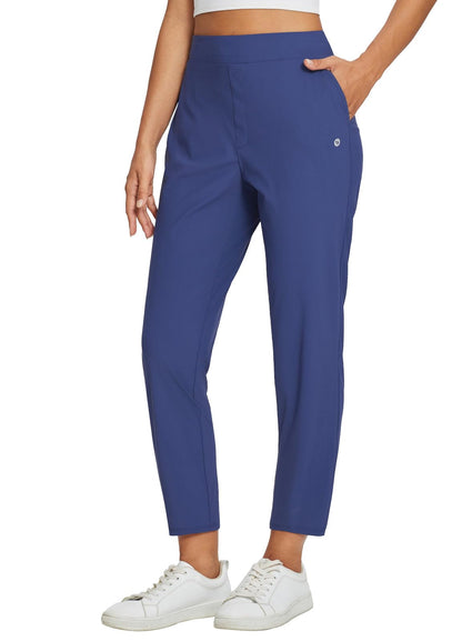 Lightweight Stretch Travel Ankle Pants with Zipper Pockets