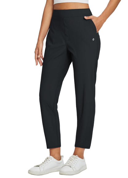 Lightweight Stretch Travel Ankle Pants with Zipper Pockets