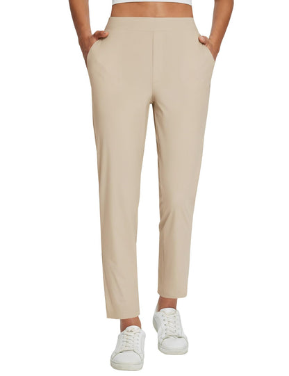 Lightweight Stretch Travel Ankle Pants with Zipper Pockets