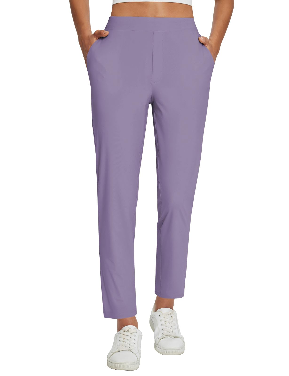 Lightweight Stretch Travel Ankle Pants with Zipper Pockets