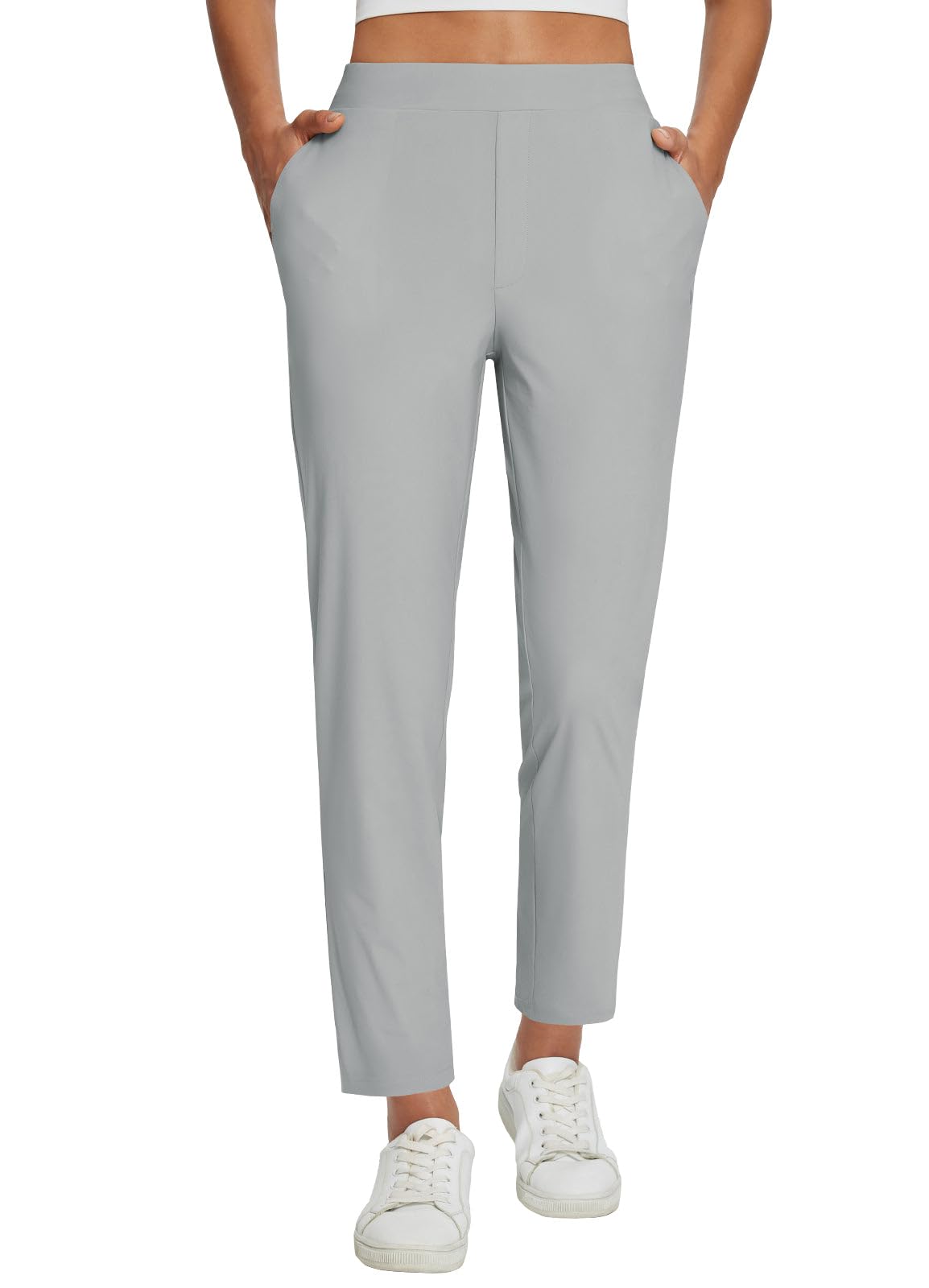 Lightweight Stretch Travel Ankle Pants with Zipper Pockets