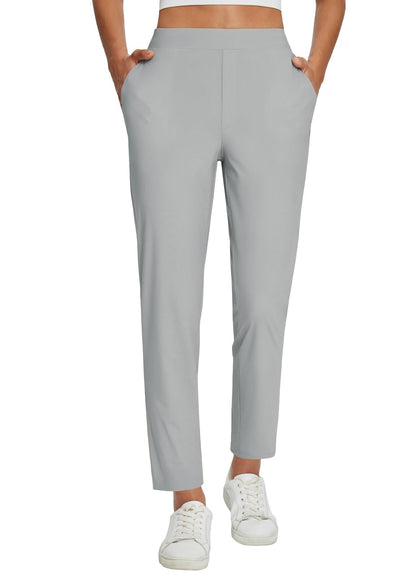 Lightweight Stretch Travel Ankle Pants with Zipper Pockets