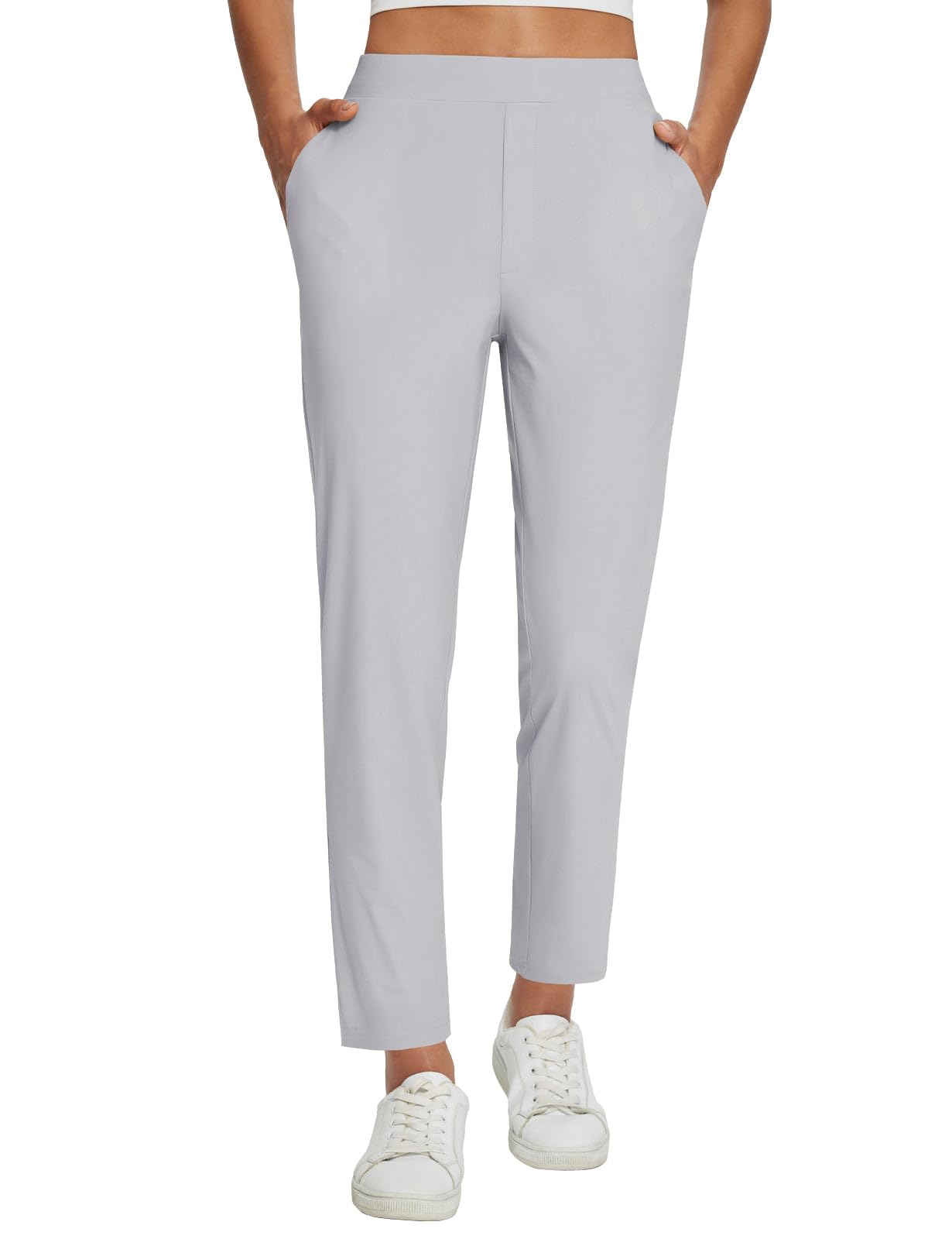 Lightweight Stretch Travel Ankle Pants with Zipper Pockets