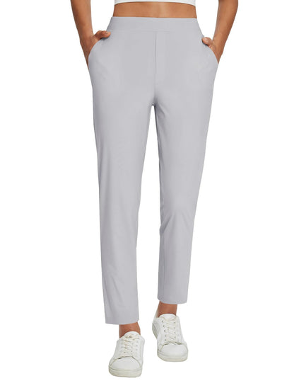 Lightweight Stretch Travel Ankle Pants with Zipper Pockets