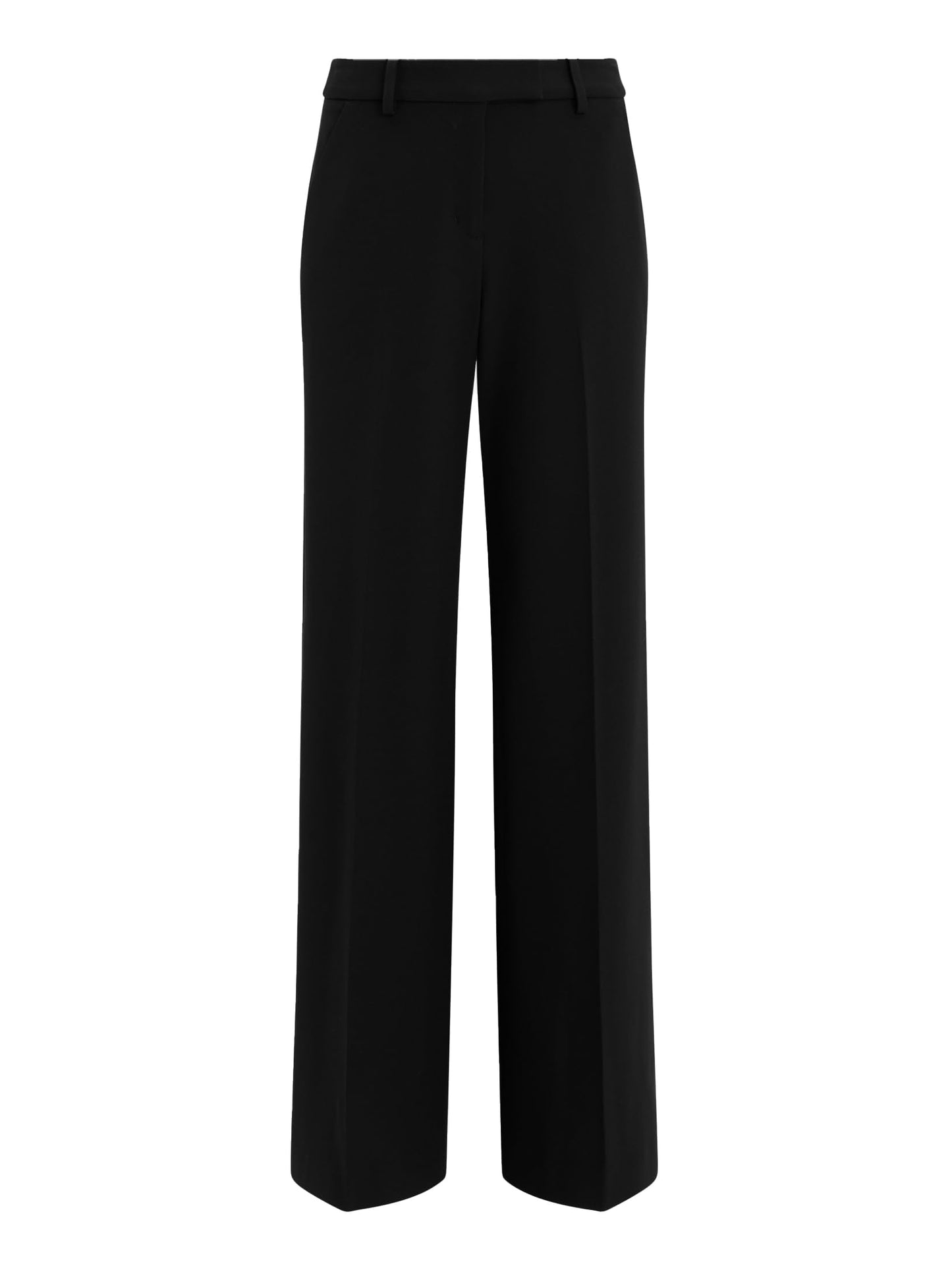 Women's Mid-Rise Relaxed Straight Stretch Trouser Pants