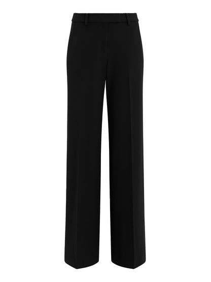 Women's Mid-Rise Relaxed Straight Stretch Trouser Pants