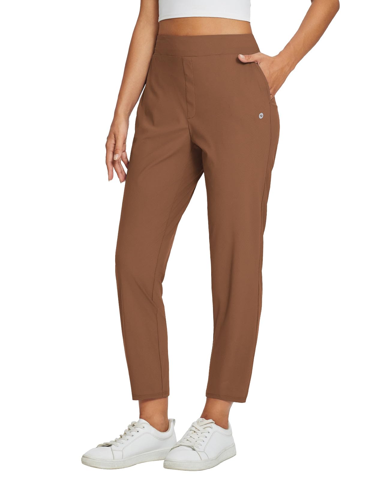 Lightweight Stretch Travel Ankle Pants with Zipper Pockets