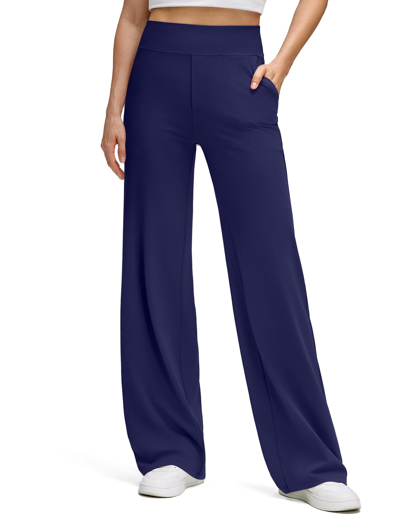 High Stretch Wide Leg Soft Casual Yoga Pants with Pockets