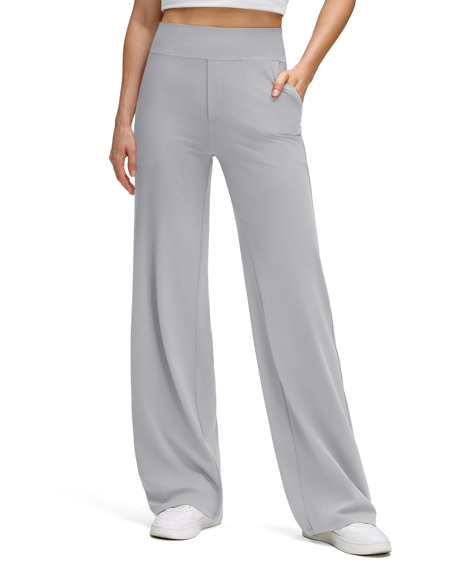High Stretch Wide Leg Soft Casual Yoga Pants with Pockets