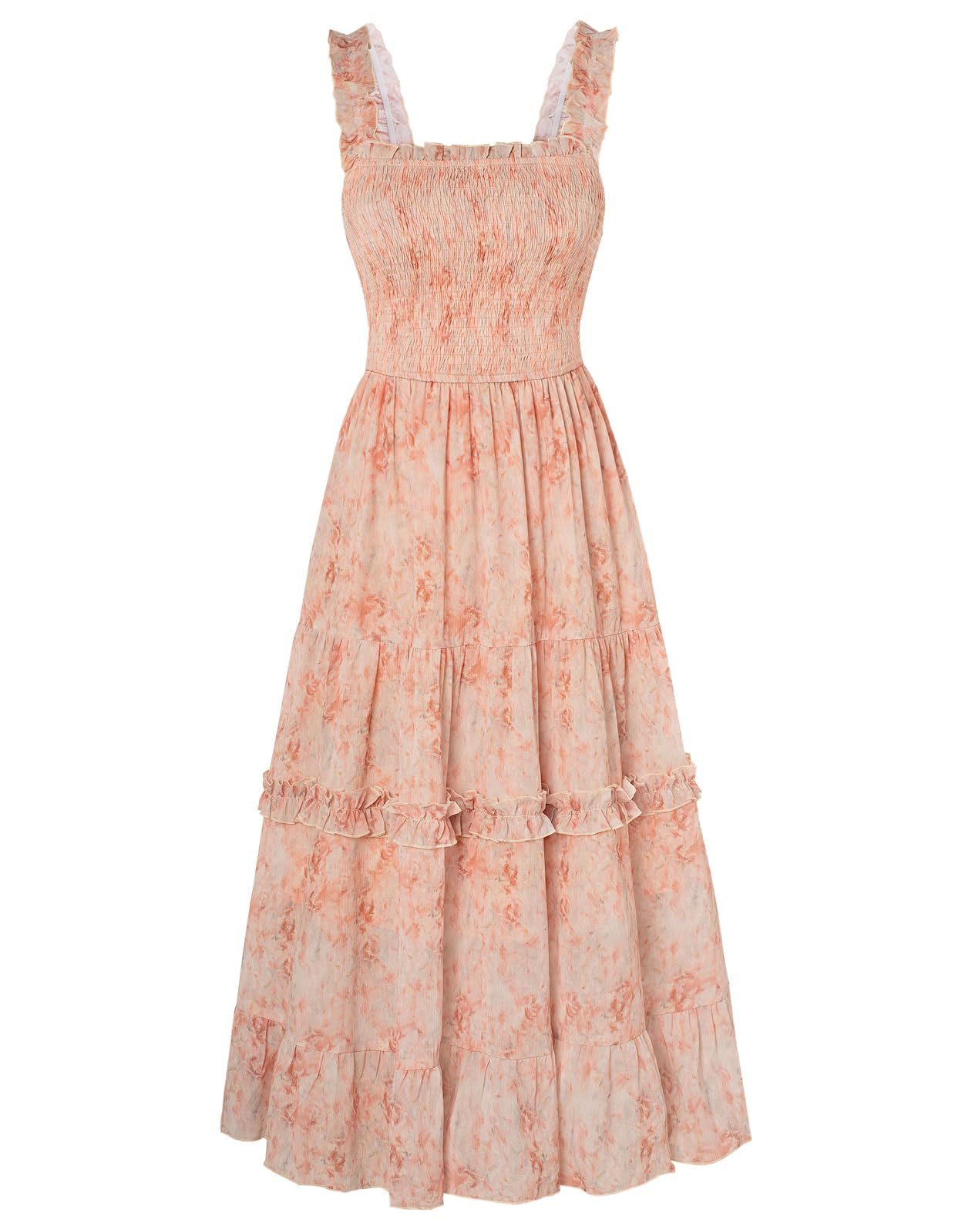 Women's Floral Smocked Cottagecore Flowy Sundress