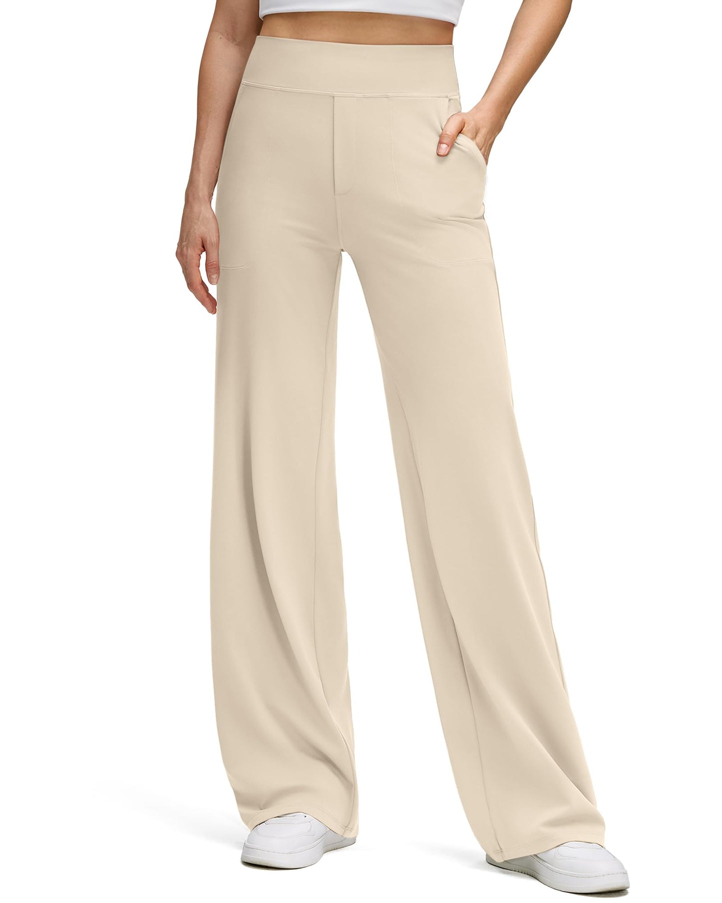 High Stretch Wide Leg Soft Casual Yoga Pants with Pockets