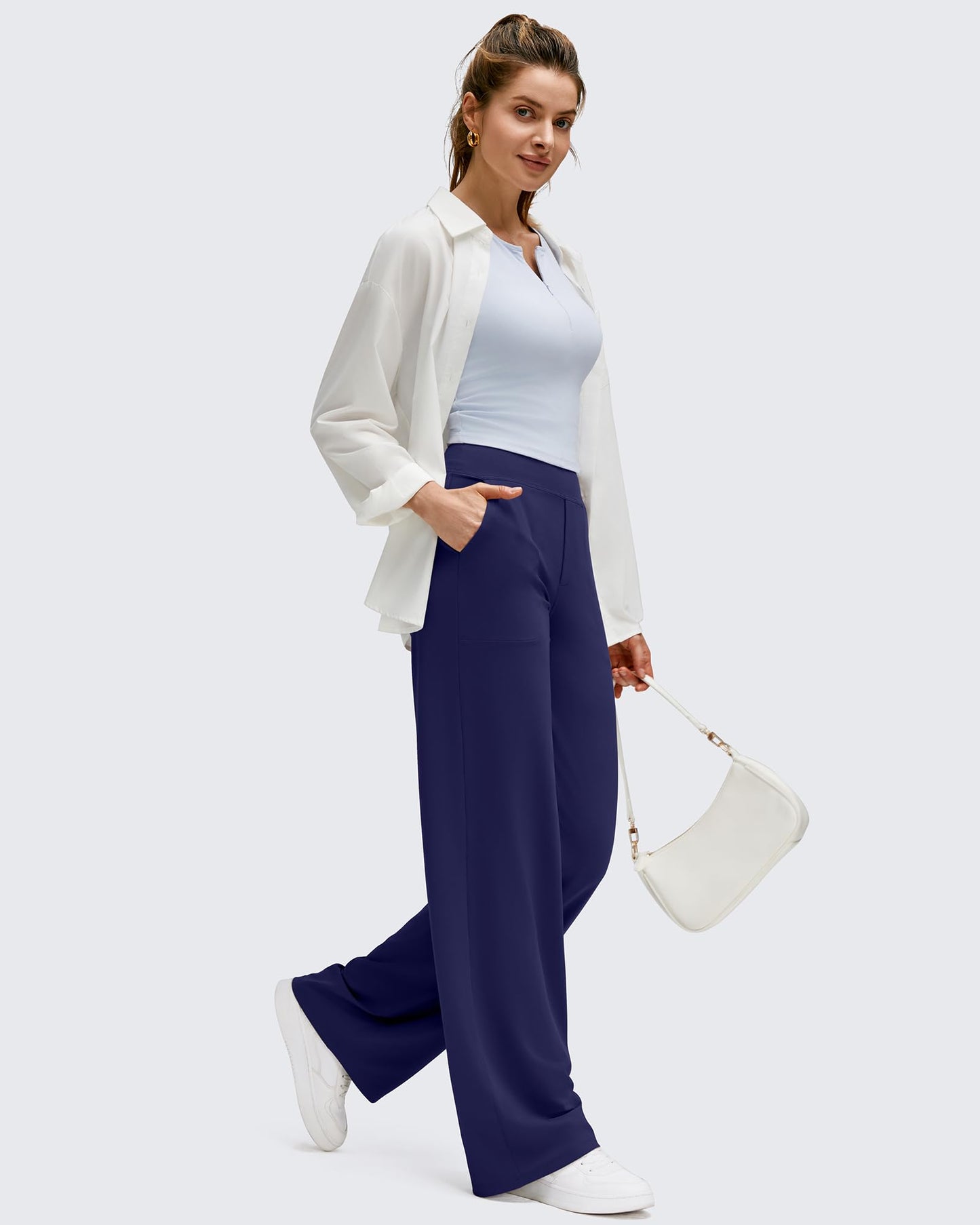 High Stretch Wide Leg Soft Casual Yoga Pants with Pockets