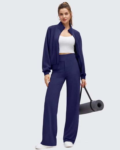 High Stretch Wide Leg Soft Casual Yoga Pants with Pockets