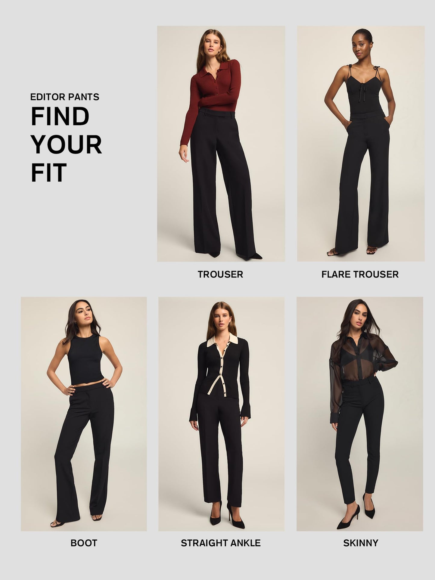 Women's Mid-Rise Relaxed Straight Stretch Trouser Pants