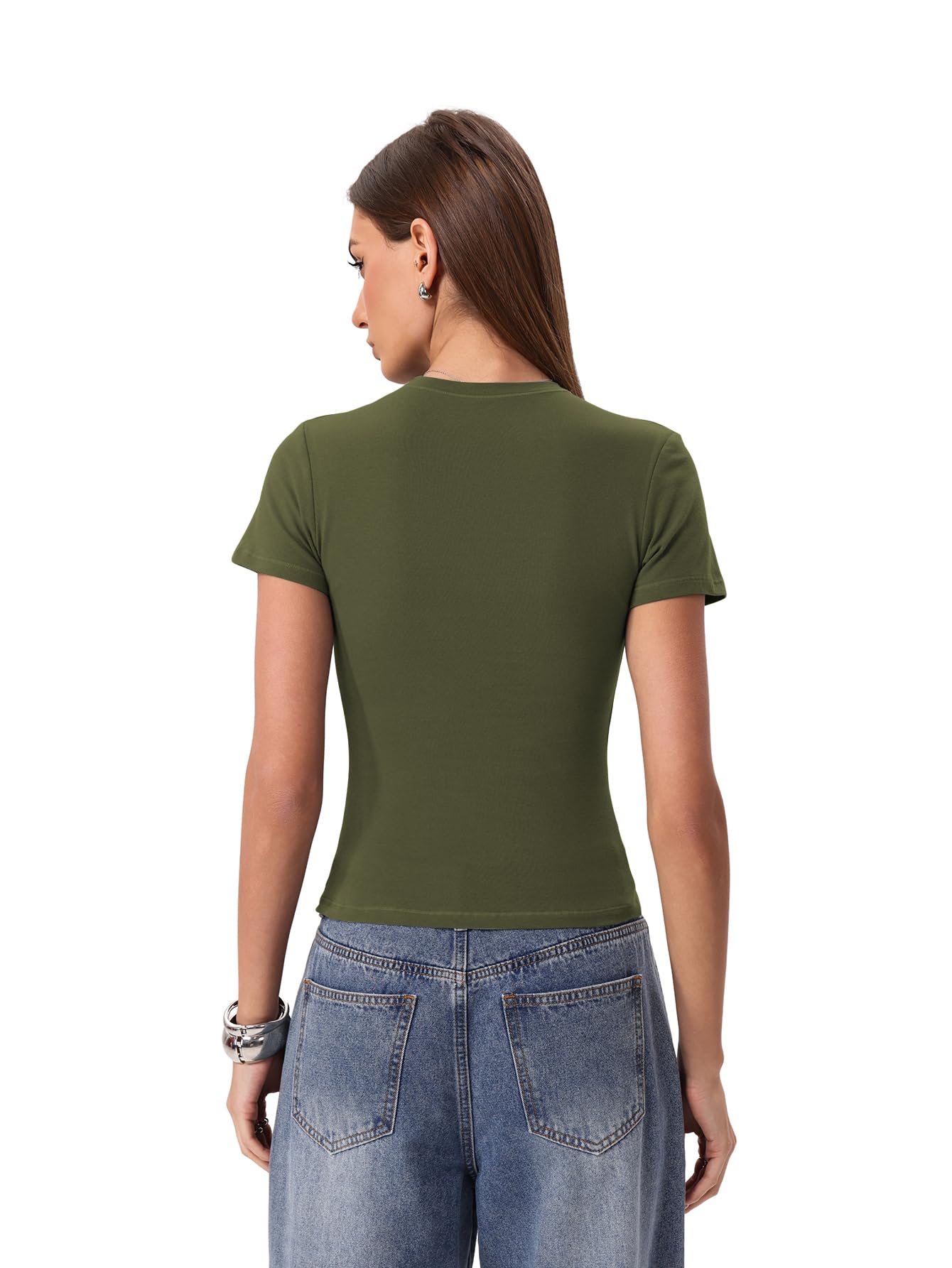 Cotton Jersey Built-In Bra Fitted Everyday T-Shirt