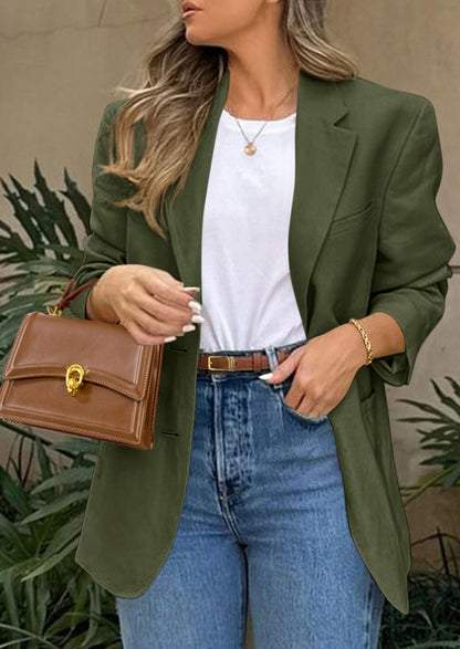 Women's Long Sleeve Lapel Open Front Blazer Jacket