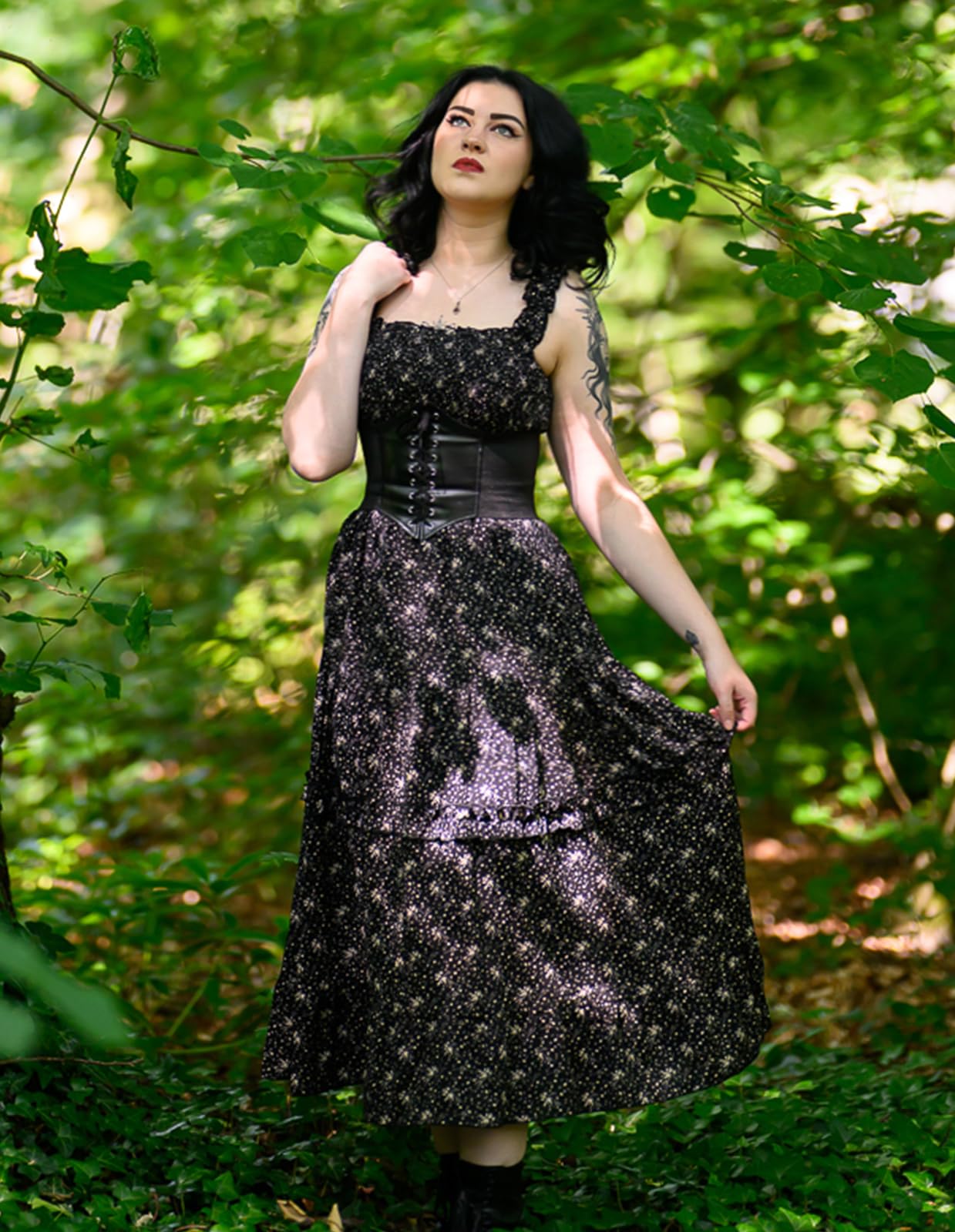 Women's Floral Smocked Cottagecore Flowy Sundress