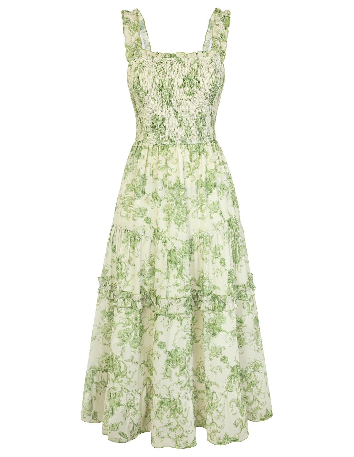 Women's Floral Smocked Cottagecore Flowy Sundress