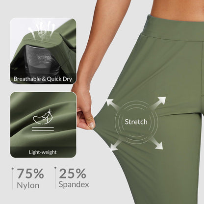 Lightweight Stretch Travel Ankle Pants with Zipper Pockets
