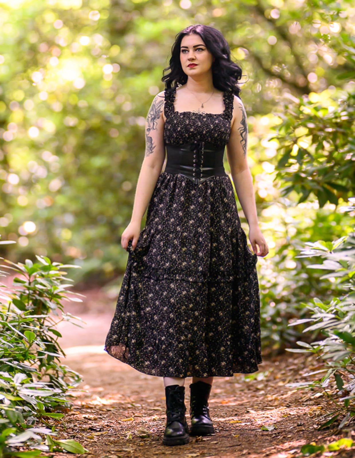 Women's Floral Smocked Cottagecore Flowy Sundress