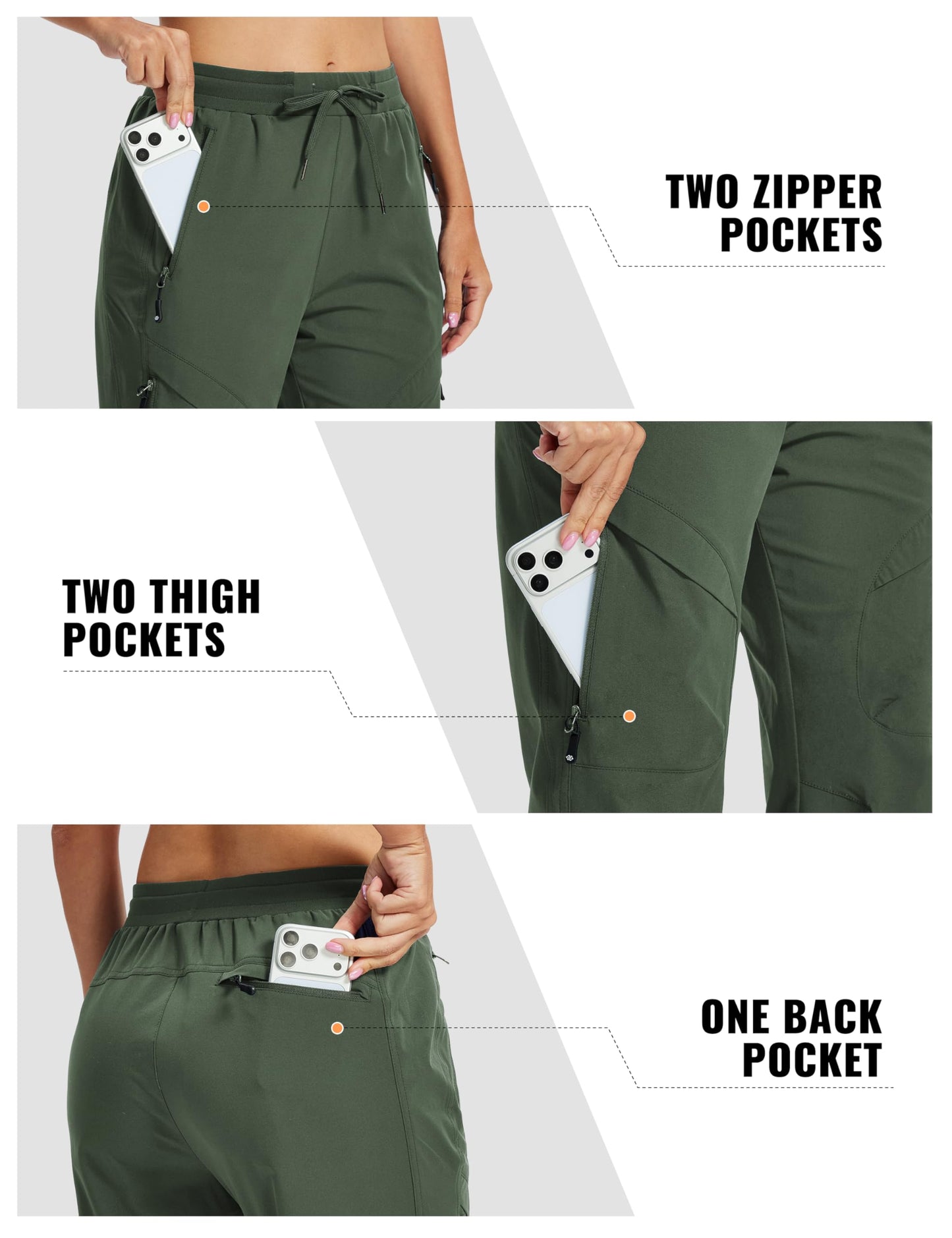 Lightweight Quick-Dry Hiking Cargo Jogger Pants with Pockets