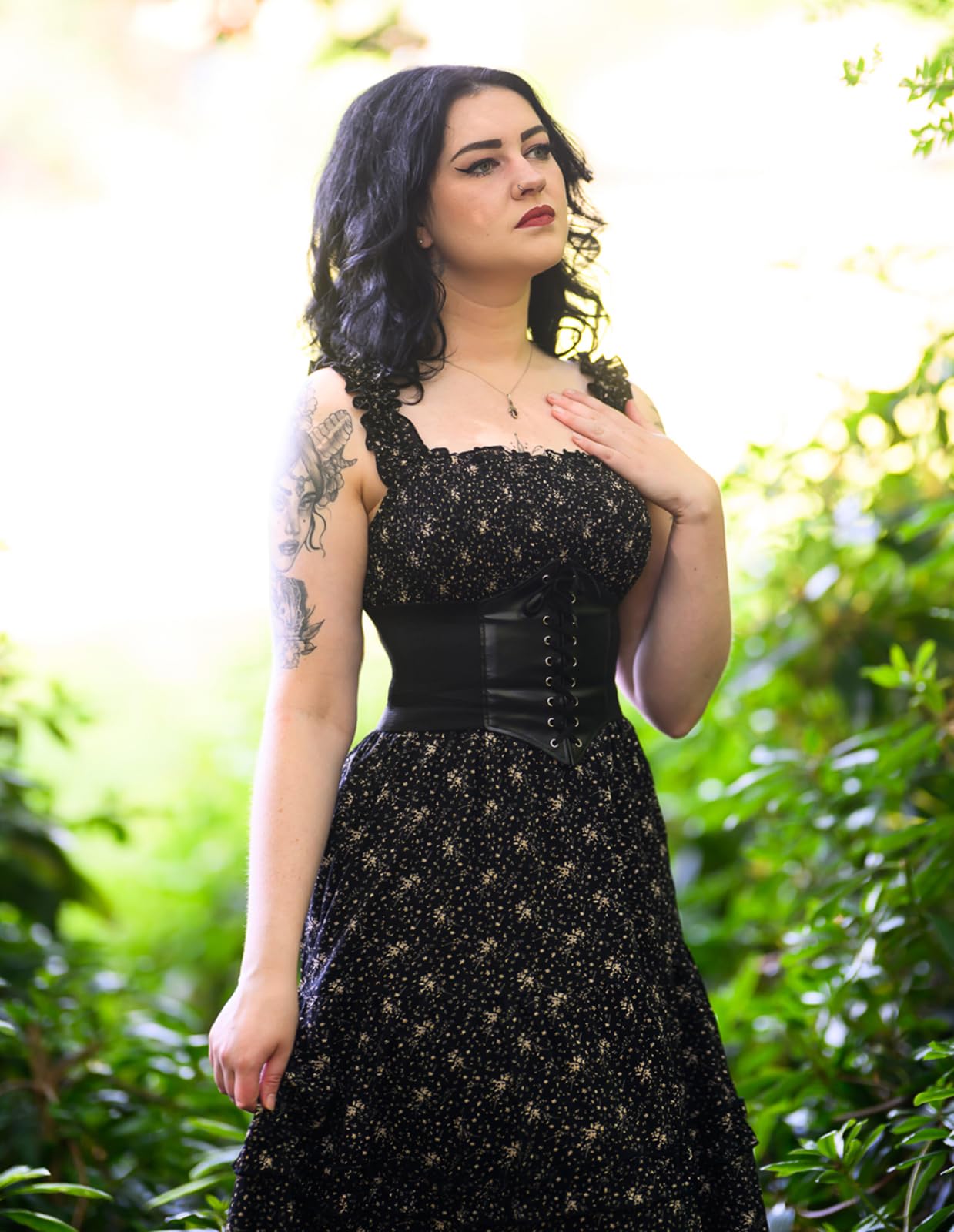 Women's Floral Smocked Cottagecore Flowy Sundress