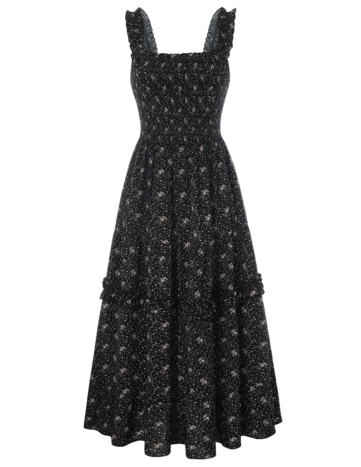 Women's Floral Smocked Cottagecore Flowy Sundress