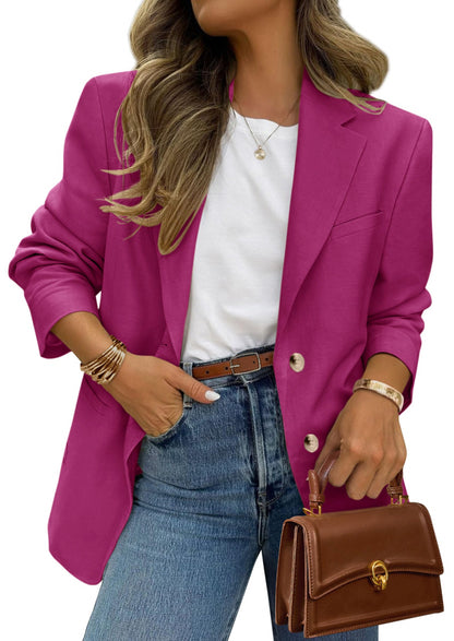 Women's Long Sleeve Lapel Open Front Blazer Jacket