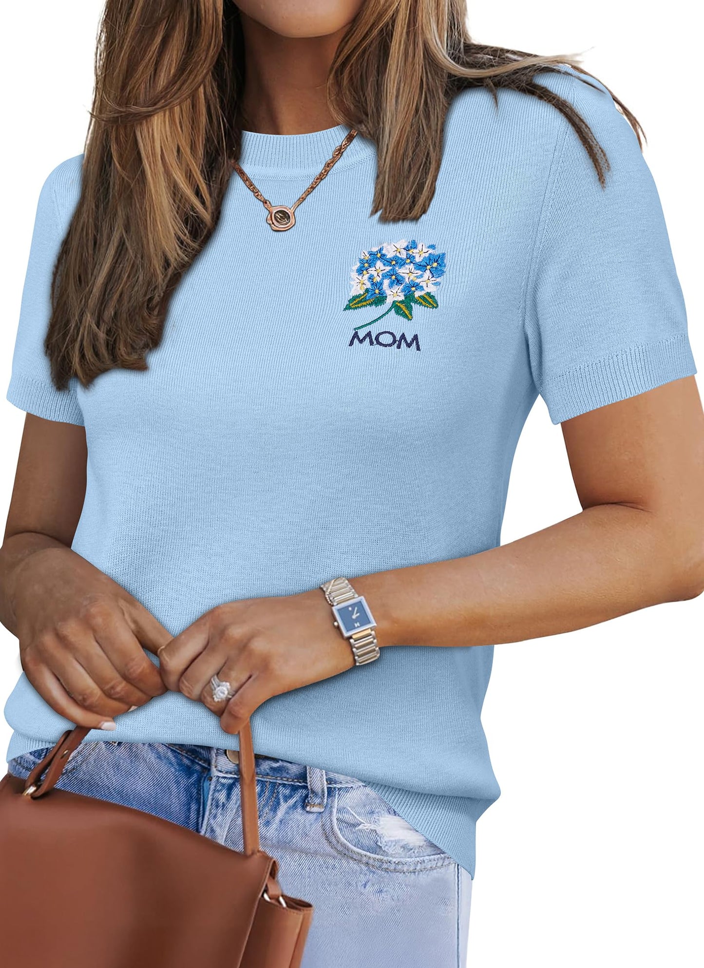 Lightweight Wool Blend Short Sleeve Business Casual Sweater