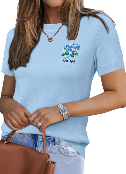 Lightweight Wool Blend Short Sleeve Business Casual Sweater